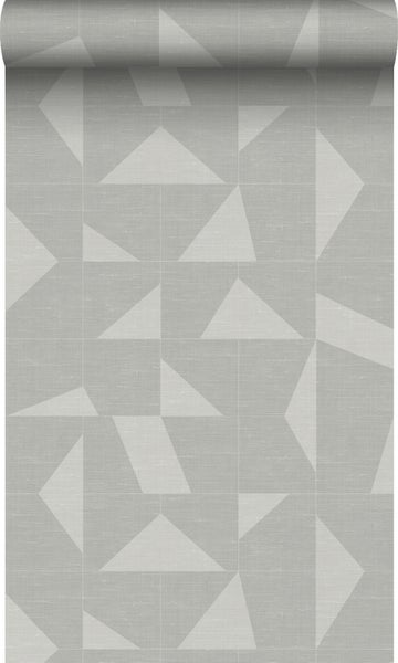 Origin Wallcoverings Tapete grafisches Muster in Gewebeoptik Hellgrau - 0,53 x 10,05 m - 347754