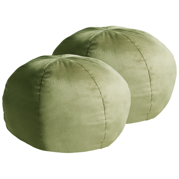 Zwei runde Sitzsäcke aus Stoff