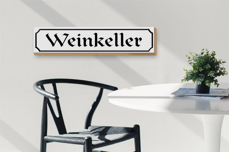 Holzschild 46x10cm Weinkeller Wein Küche Bar Dekoration