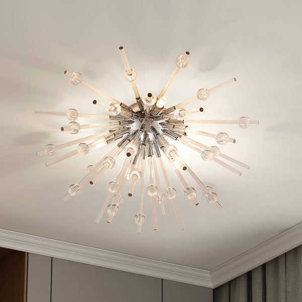 Lucande Deckenlampe Kirai (Design, Modern) in Chrom aus Metall (6 flammig G9) - Design Deckenleuchte Lampe Wohnzimmerleuchte