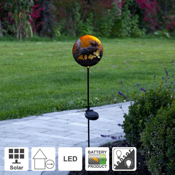 Solarleuchte mit Elchmotiv für den Garten