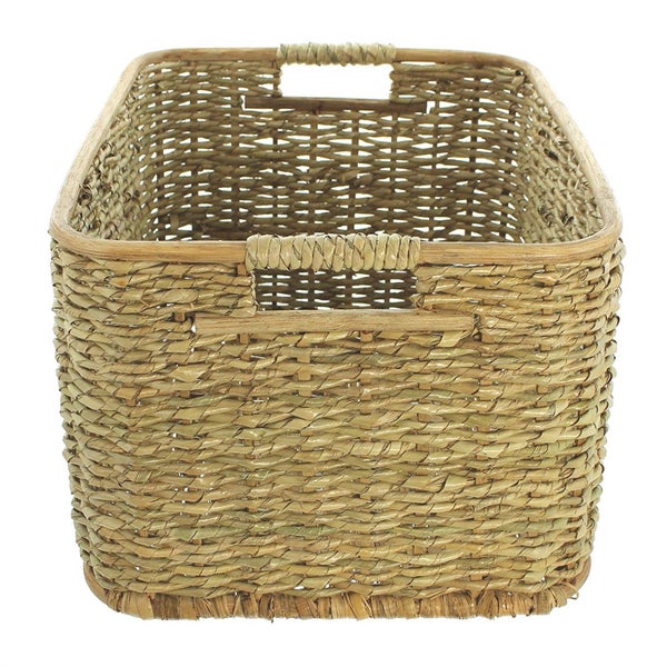 Aufbewahrungskorb aus Rattan 46x36x28 cm, Schrankkorb, Regalkorb, Flechtkorb