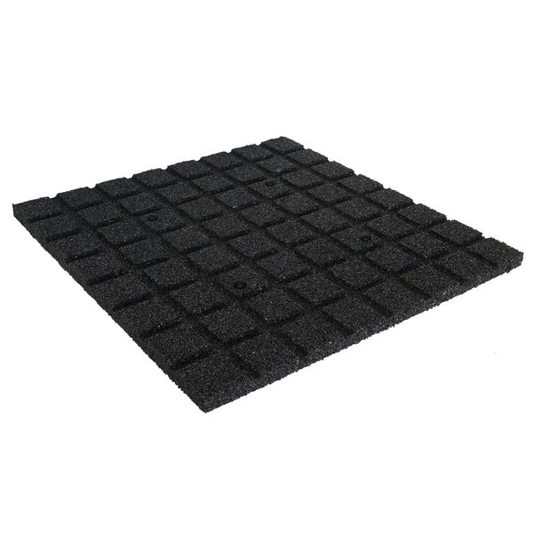 Gummifliese 25 mm - 50 x 50 cm - Schwarz