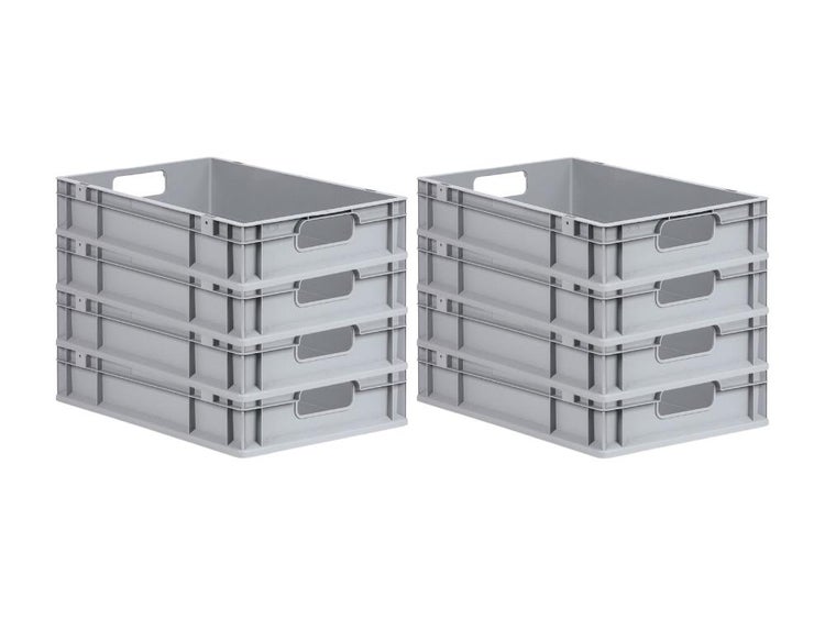 PROREGAL Spar Set 8x Eurobox Nextgen Economy Griffe Offen HxBxT 12 x 40 x 60 cm 23 Liter Eurobehälter Transportbox Transportbehälter
