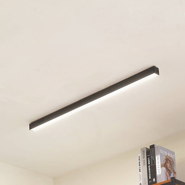 Lucande LED Deckenleuchte Teniona dimmbar mit Leselampe (Modern) in Schwarz aus Aluminium (1 flammig, ) - Lampe Deckenlampe Wohnzimmerleuchte