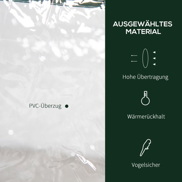 Polyvinylchlorid-Überzug mit hoher Lichtdurchlässigkeit, Wärmerückhalt und Schutz vor Vögeln.