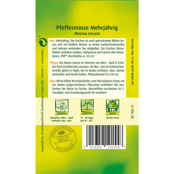 Pfefferminze Samen von Quedlinburger SAATGUT