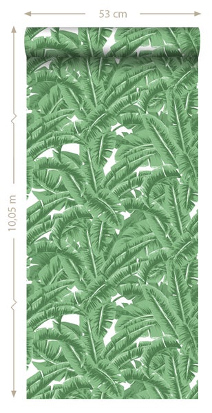 Tapetenrolle mit Blattmuster, 53 cm breit, 10,05 m lang