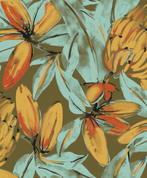 Masureel Tapete Natur-motiv Orange - 53 cm x 10.05 m - 630573