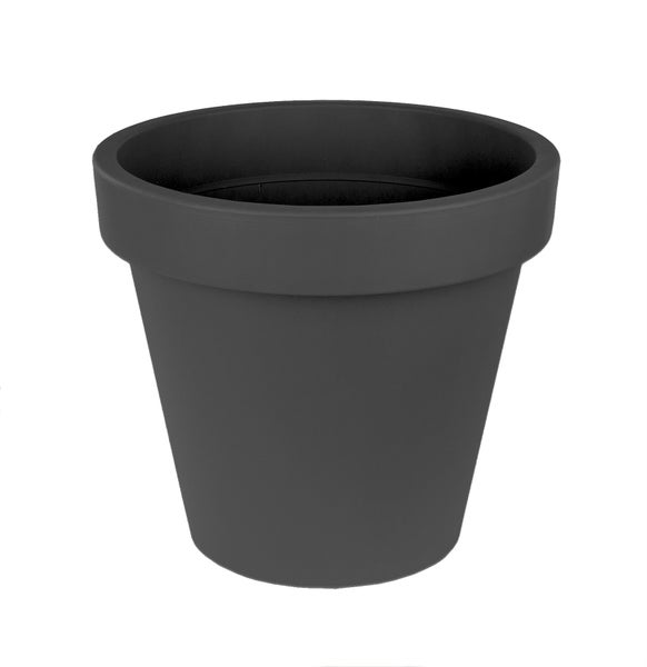 XXL Blumentopf Ø 58 cm aus Kunststoff - Anthrazit - Pflanztopf Containertopf Übertopf Pflanzkübel rund - Drainage-Möglichkeit