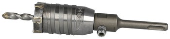 Hartmetall bestückte Lochsäge mit Zentrierbohrer und SDS Plus Aufnahme für Bohrhammer