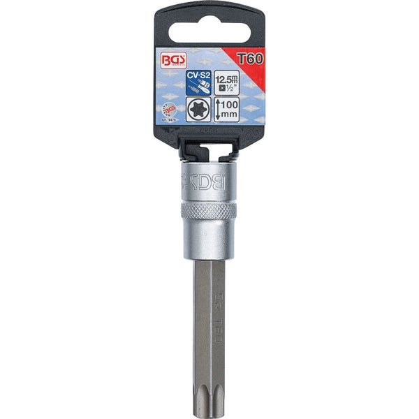BGS Bit-Einsatz Länge 100 mm Antrieb Innenvierkant 12,5 mm (1/2) T-Profil (für Torx) T60 - 4476