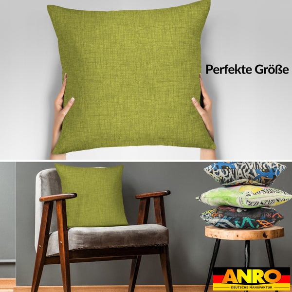 Kissenhülle Leinenoptik 40x40cm ohne Füllung Pistaziengrün