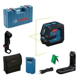 Bosch Professional Kreuzlinienlaser Set inklusive Tragekoffer, Halterung, Zieltafel und Akku