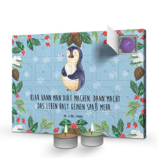 Mr. & Mrs. Panda Duftkerzen Adventskalender Pinguin Diät - Blau Pastell