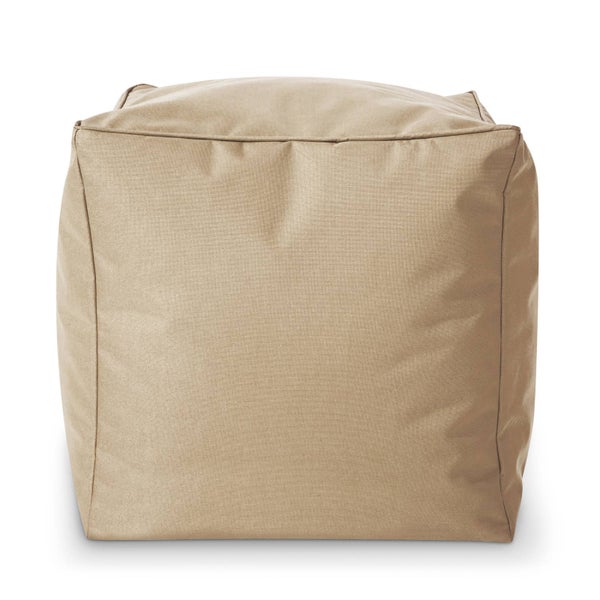 Green Bean Sitzsack-Hocker 40x40x40cm mit EPS-Perlen Füllung - Fußhocker Fußkissen Sitz-Pouf für Sitzsäcke - Bodenkissen für Kinder und Erwachsene - Fußablage Sitzkissen Sitzhocker Beige