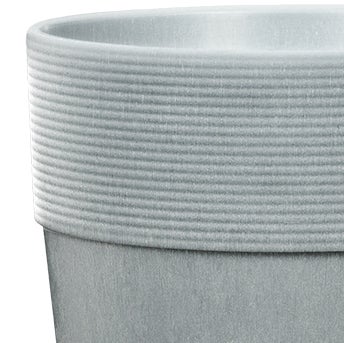 Scheurich Groove+ 30, Pflanzgefäß/Pflanzkübel, rund,  aus Kunststoff Farbe: Concrete, 28,5 cm Durchmesser, 26,2 cm hoch, 11 l Vol.