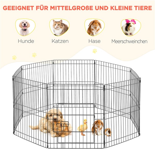 Freilaufgehege aus Metall für Hunde, Katzen, Hasen und Meerschweinchen