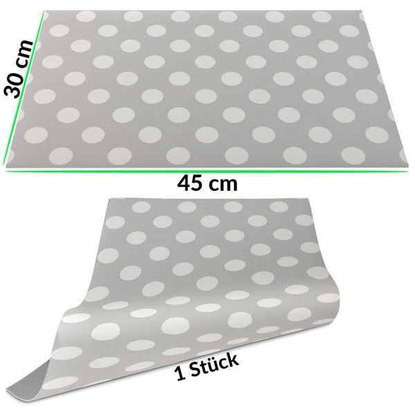Graues Platzset mit weißen Punkten, 45 Zentimeter mal 30 Zentimeter, 1 Stück