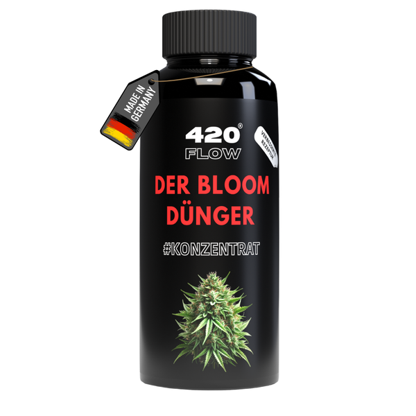 Flasche 420 Flow Der Bloom Dünger Konzentrat hergestellt in Deutschland für Pflanzenblüte.