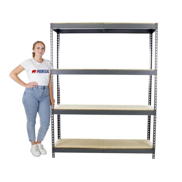 PROREGAL Schwerlastregal Big Wood Yeti Four HxBxT 200 x 150 x 45 cm Fachlast 400 kg Grau