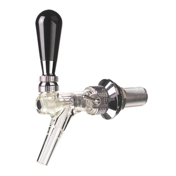Zapfhahn, Kompensatorhahn, Bierzapfhahn, Schankhahn, Modell - Speedy X transparent, Chromfarben