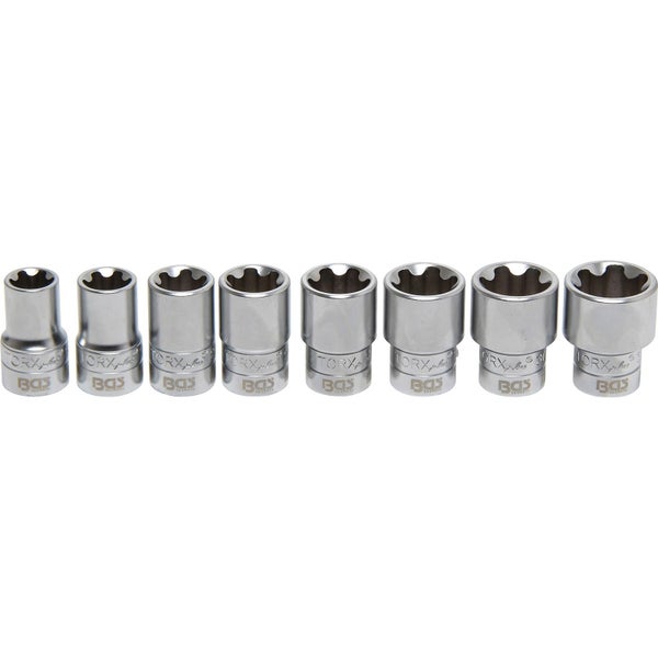 BGS Steckschlüssel-Einsatz-Satz T-Profil Plus (für Torx Plus) Antrieb Innenvierkant 12,5 mm (1/2) SW 18EP - 32EP 8tlg. - 8806