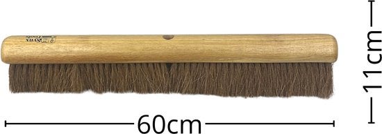 Bürste mit Holzgriff und Borsten, 60 cm breit und 11 cm hoch