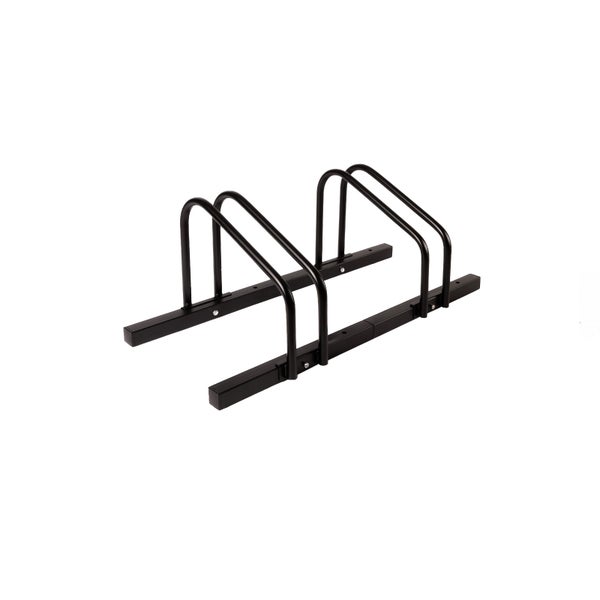 FLOORDIREKT Fahrradständer Linus - Boden- oder Wandmontage möglich - Schwarz - 2 Fahrräder