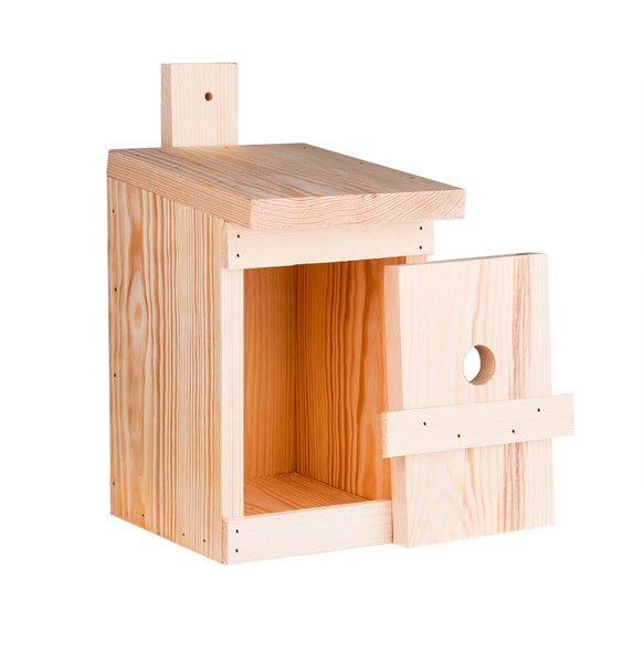 4x Nistkasten für Meisen & Kleinvögel - Vogelhaus aus Massivholz - 27x17x17cm - Brutkasten handgemacht in Europa - Meisenkasten wetterfest mit Einflugloch 28mm