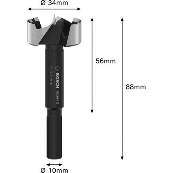 Lochsäge bohrt Loch in Holzbrett mit Schraubstock auf Werkbank