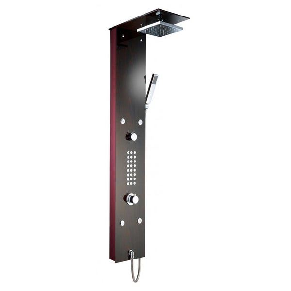 XXL Glas Duschpaneel Mahagoni mit 4 Massagejets Thermostat