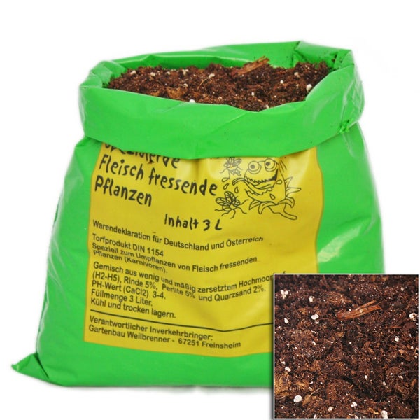 Starter Set Fleischfressende Pflanzen - 3 Pflanzen + Erde - Karnivorenerde
