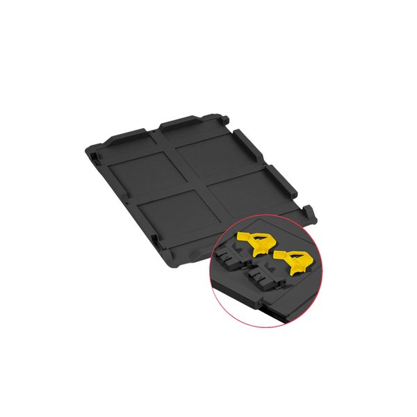 PROREGAL SuperSparSet 8x Eurobox NextGen Grip mit Scharnierdeckel und gelben Schiebeschnappverschlüssen, HxBxT 22x30x40cm, 20 Liter, Schwarz, Griffe geschlossen, Eurobehälter, Transportbox, Transportbehälter, Stapelbehälter