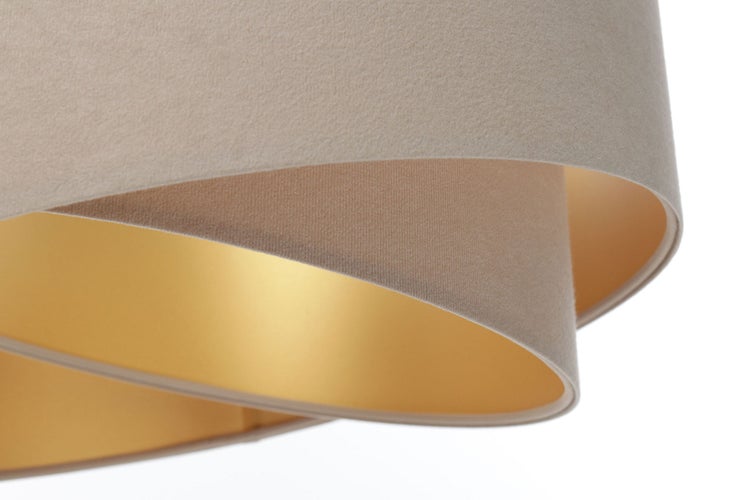 Pendelleuchte Hängeleuchte Henny P Velours beige & gold Ø 45 cm 11105