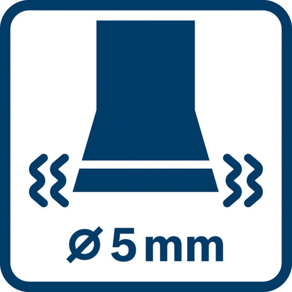 Symbol fuer eine vibrationsgedaempfte Befestigung mit einem Durchmesser von 5 Millimetern