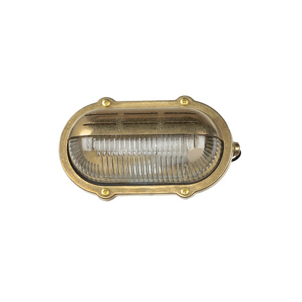 Ovale Wandleuchte aus Metall und Glas