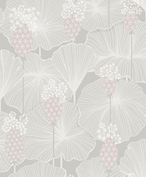Borastapeter Tapete Blumen Grau - 53 cm x 10.05 m - 660307