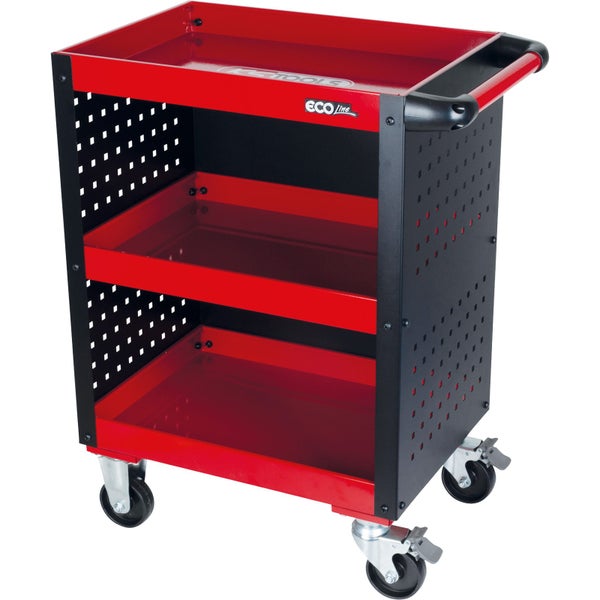 Werkzeugwagen mit drei Ablageflächen und Rollen