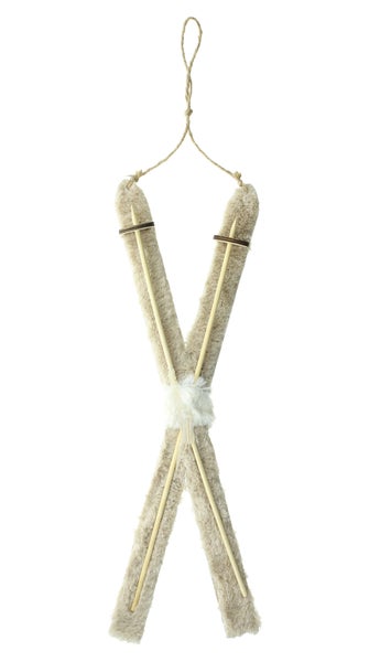 FRANK FLECHTWAREN | LED-Hänger Ski, 15 x 4 x 43 cm, HOLZ, KUNSTSTOFF