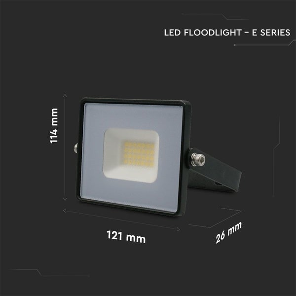 V-TAC VT-4021B-N - LED-Scheinwerfer - Slimline E-Serie - IP65 - Schwarzes Gehäuse - 20 Watt - 1620