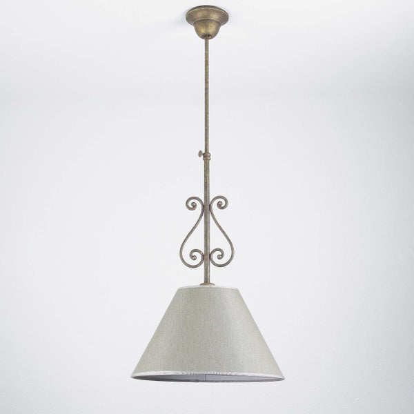 Hängelampe mit Textilschirm für Innenräume