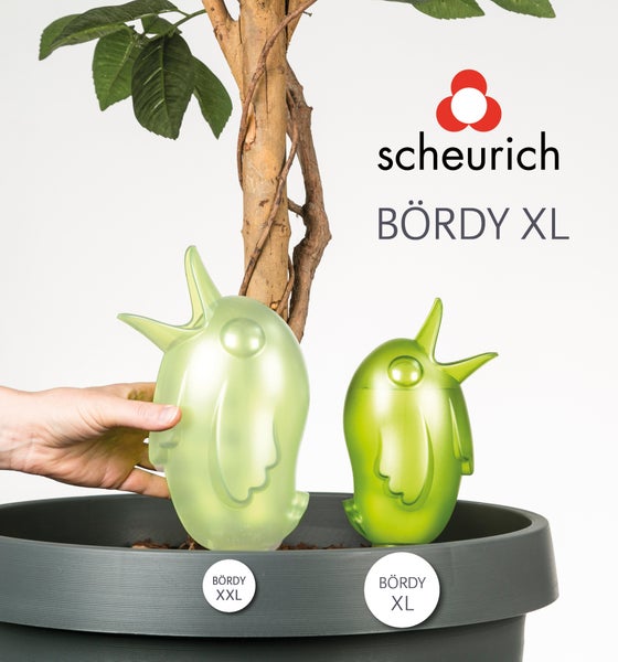 Scheurich Bördy XL, Wasserspeicher aus Kunststoff,  Farbe: Champagne Pearl (nicht transparent), 8,32 cm Breite, 4,66 cm Tiefe, 29 cm hoch, 0,6 l Vol.