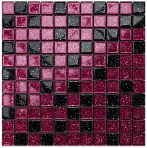 Glasmosaik auf Netz für Bad und Küche 30cm x 30cm  - Purple Sunset