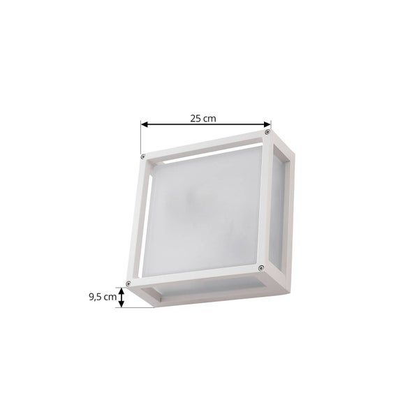 Lucande Wandleuchte außen Aurelien mit Bewegungsmelder (spritzwassergeschützt (Modern) in Weiß aus Aluminium (2 flammig, E27) - Außenwandleuchten Wandlampe Led Außenlampe Outdoor für