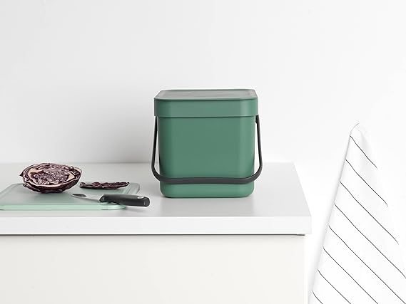 Brabantia Abfallsammler Mit Stay Open Deckel 6 Liter HxBxT 18 x 20 x 24,5 cm Kunststoff Dunkelgrün