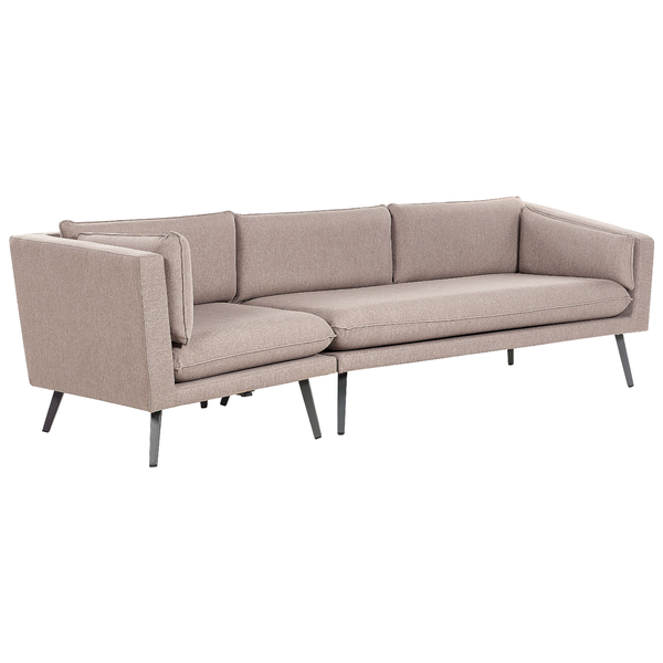 Ecksofa mit Stoffbezug und Metallfüßen