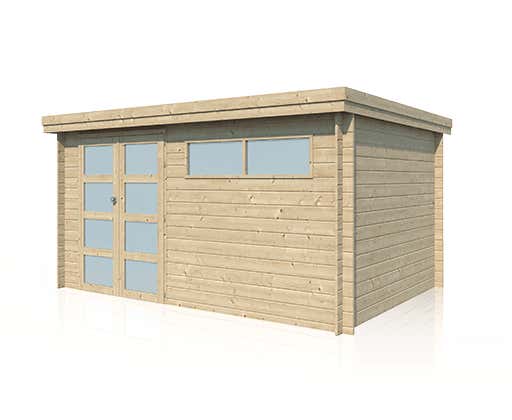 Alpholz Gerätehaus Oregon Gartenhaus aus Holz, Holzhaus mit 28 mm Wandstärke, Blockbohlenhaus mit Montagematerial, Naturbelassen 3x2,3m