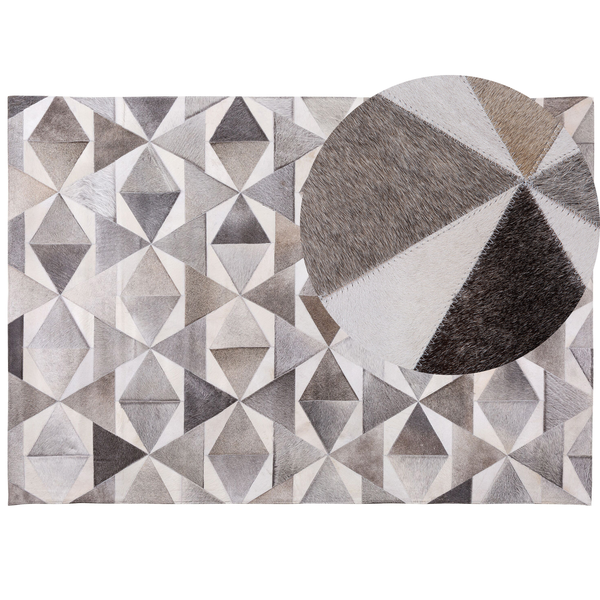 Teppich ALAKA Grau 160 x 230 cm Echtleder