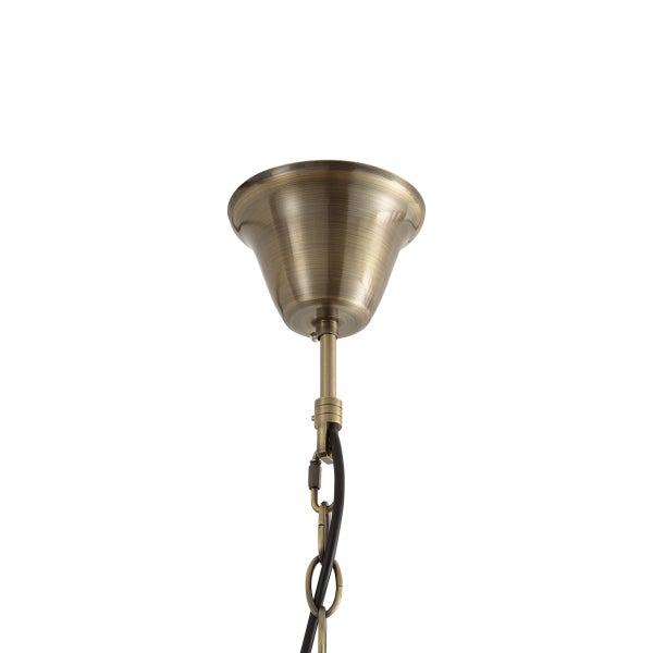 Deckenbaldachin aus Metall in Antik Messing Optik mit Lampenkette
